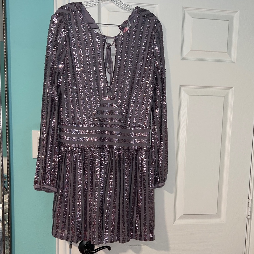 Anthropologie Shimmering Purple Dress